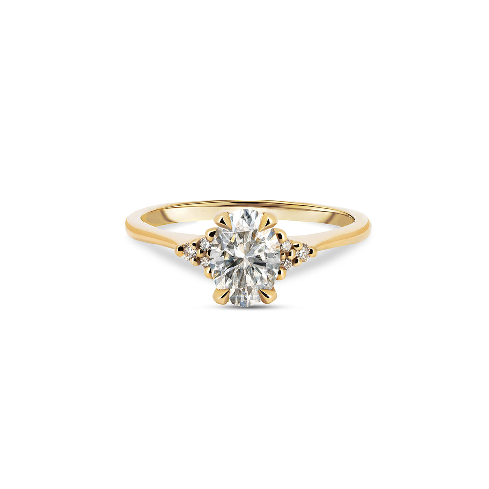 Starlight - Oval Diamond Engagement Ring 14k Gold